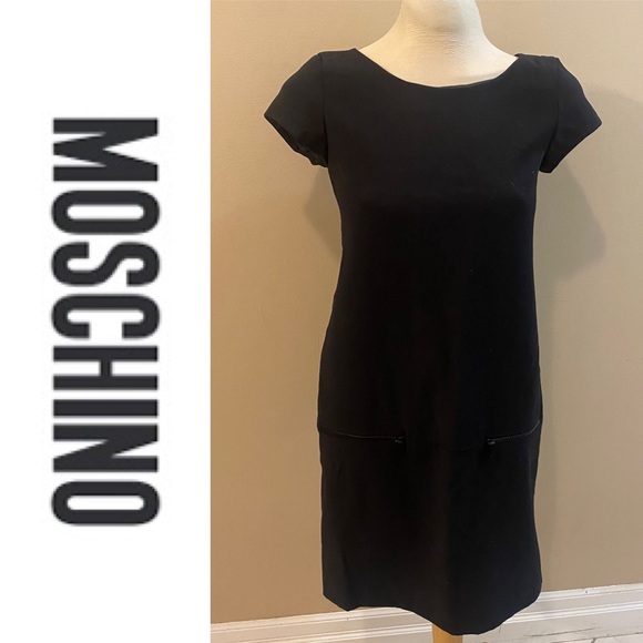 MOSCHINO Cheap and Cheap black wool shift dress - Picture 4 of 11